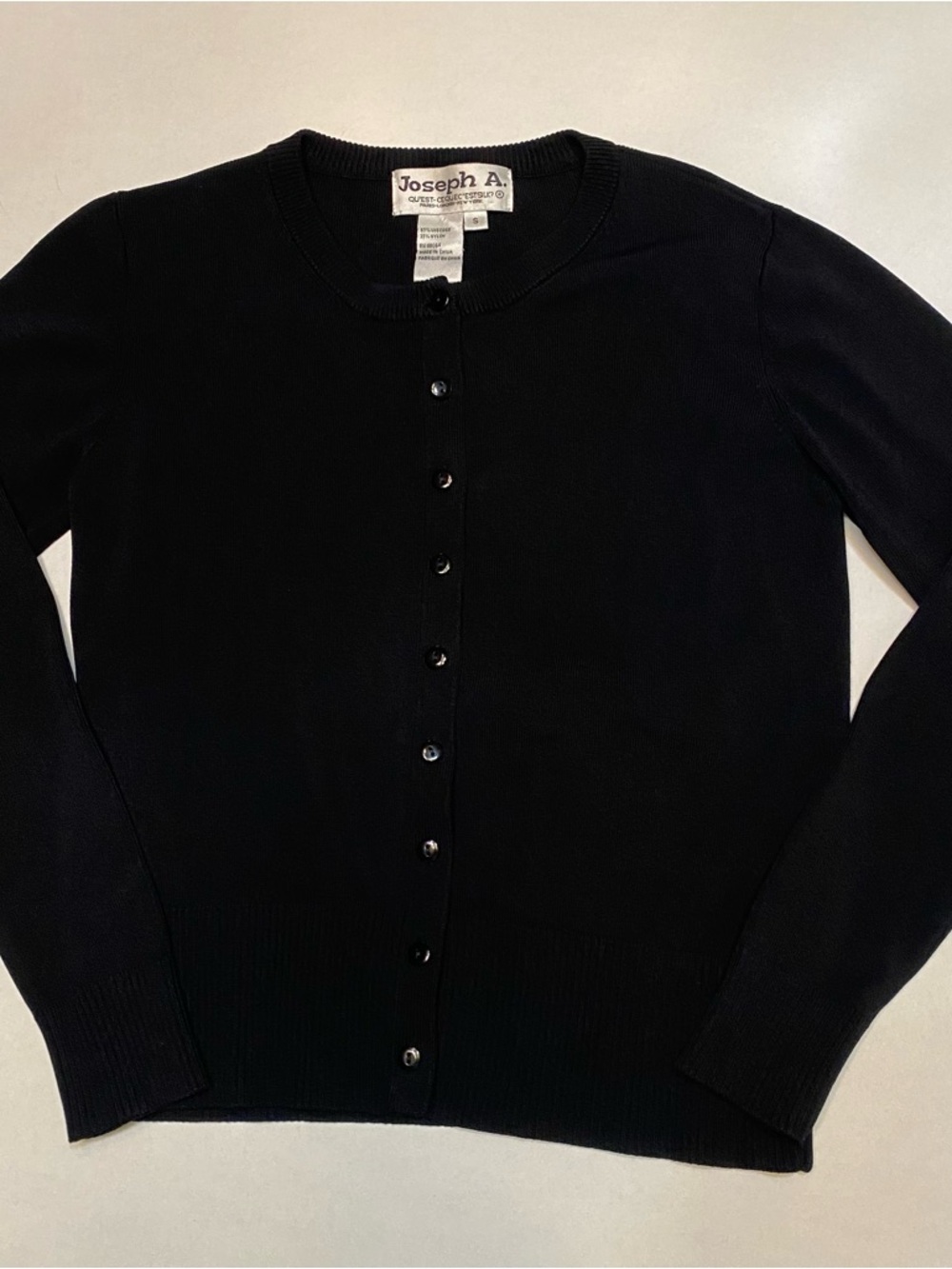Joseph A. Women's Black Button-Front Sweater Cardigan size S
